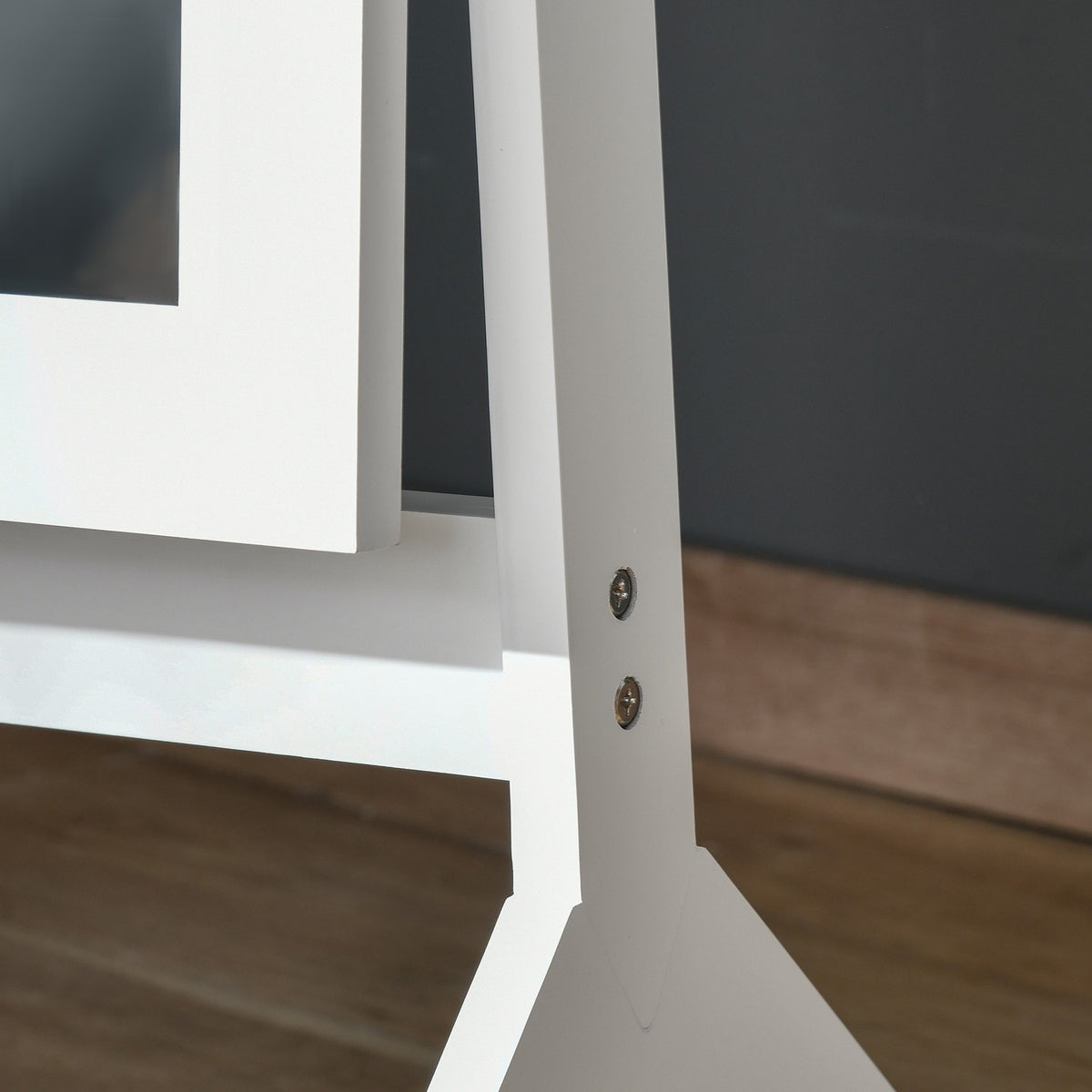 Standing mirror Elegant full-length mirror with raised feet, easy-care MDF, white, 47x46x148cm for bedrooms and hallways