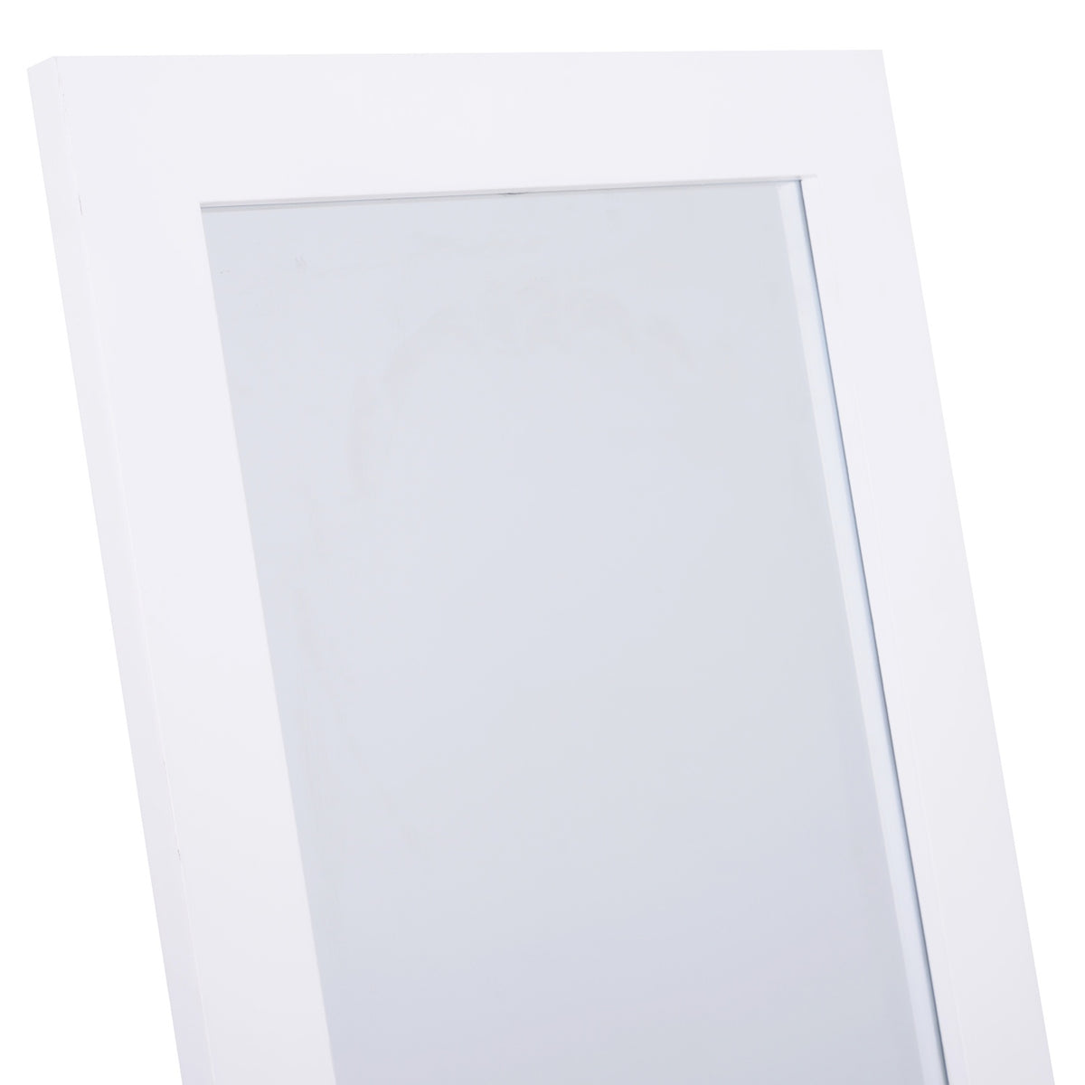 Standing mirror Elegant full-length mirror with raised feet, easy-care MDF, white, 47x46x148cm for bedrooms and hallways