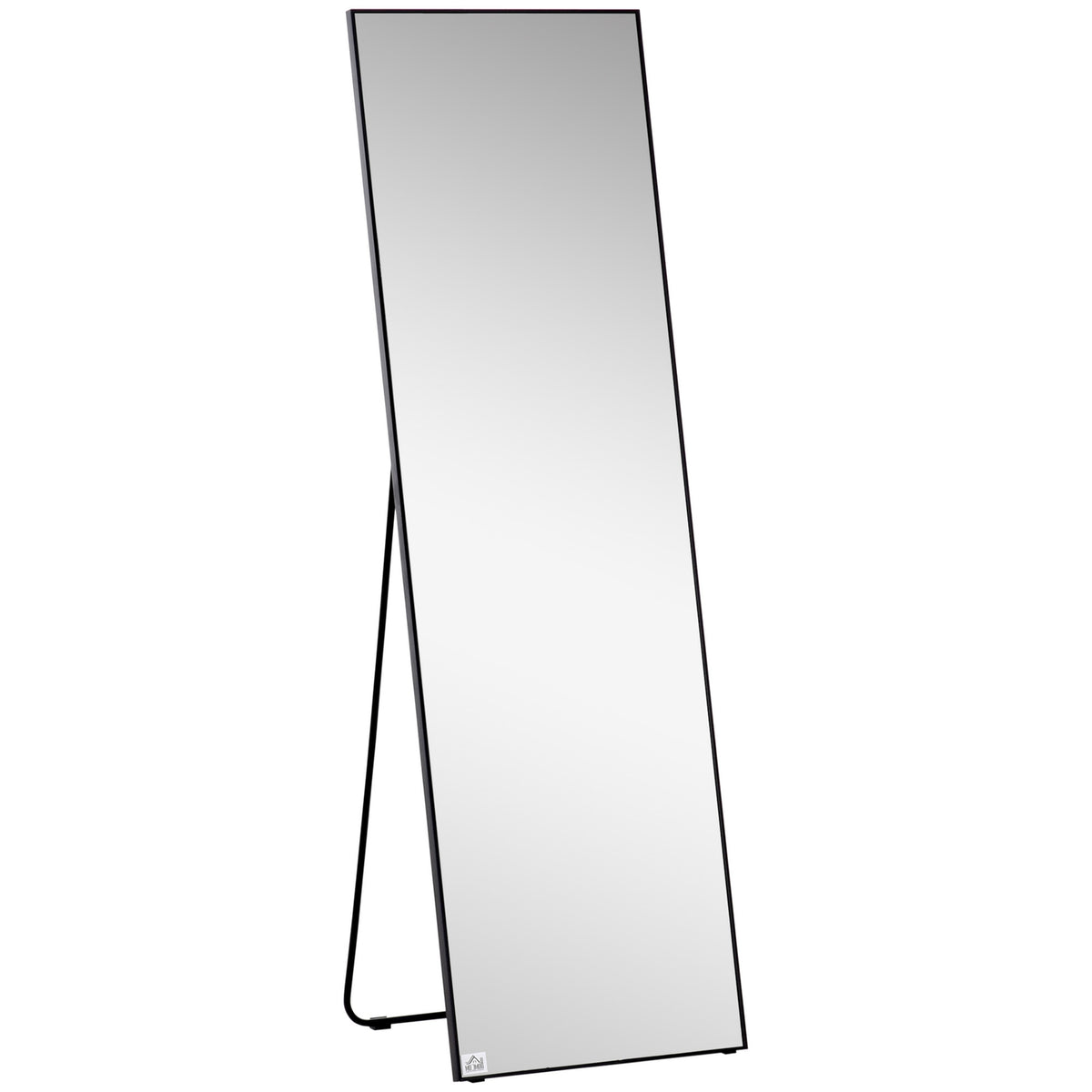 Standing mirror, free-standing full-length mirror, dressing mirror with stand, aluminum frame, for bedroom and hallway
