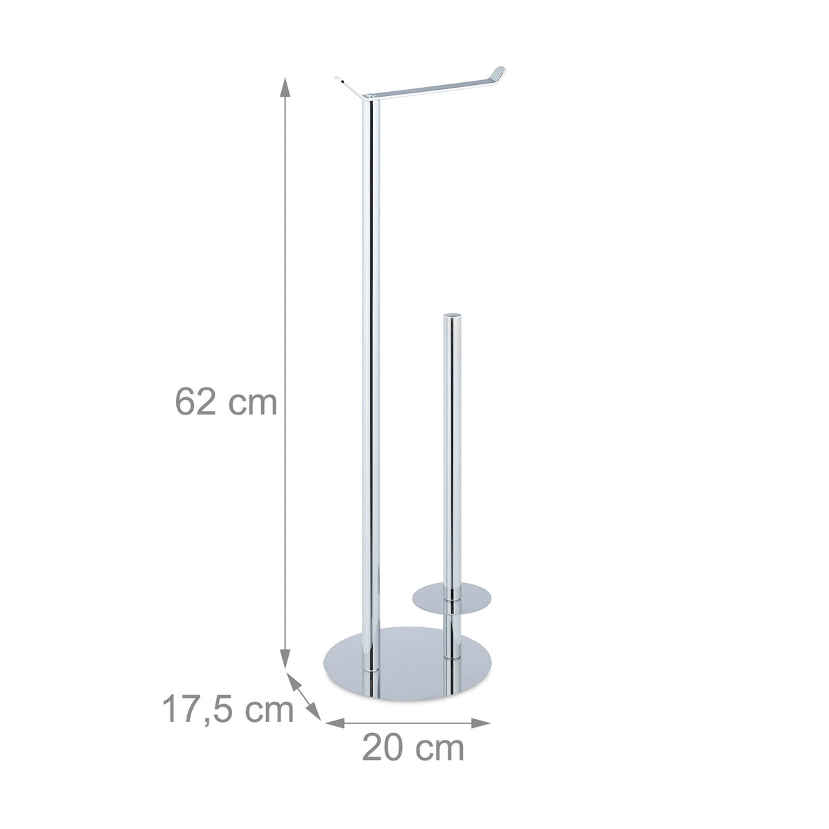 Standing toilet paper holder in silver