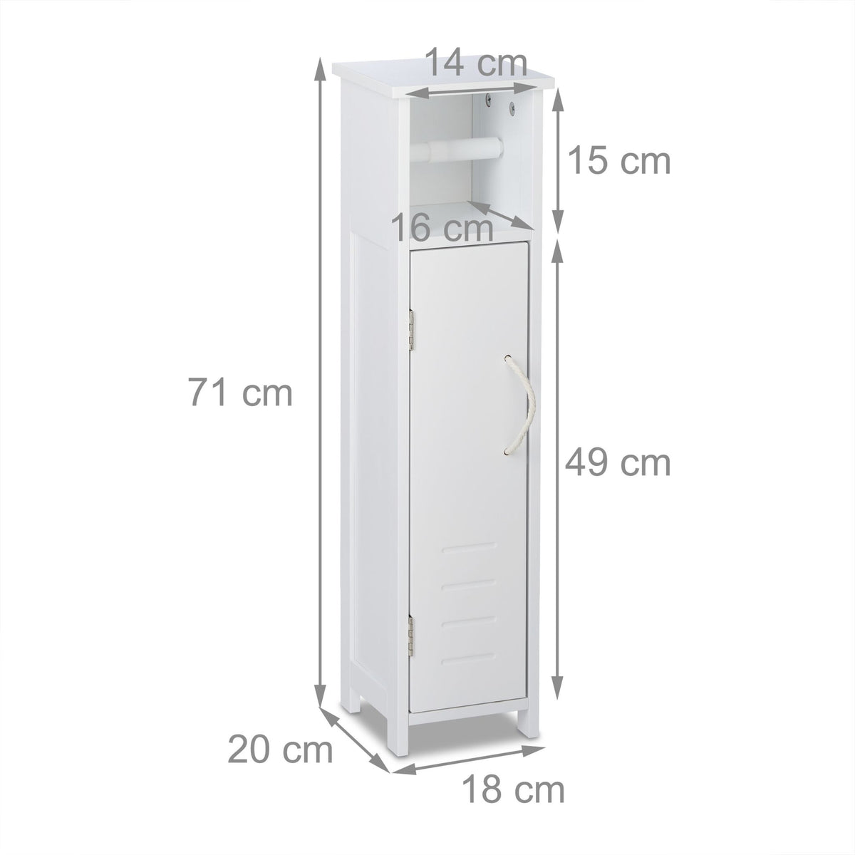 Standing toilet paper holder in white