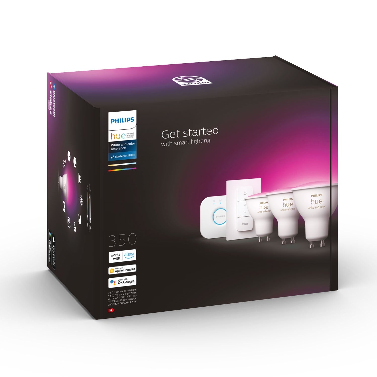 Starter kit White and color ambiance 3 x GU10 350 lm