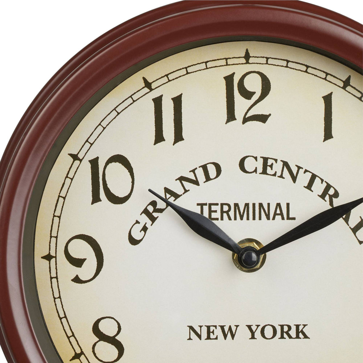 Station clock double-sided in brown