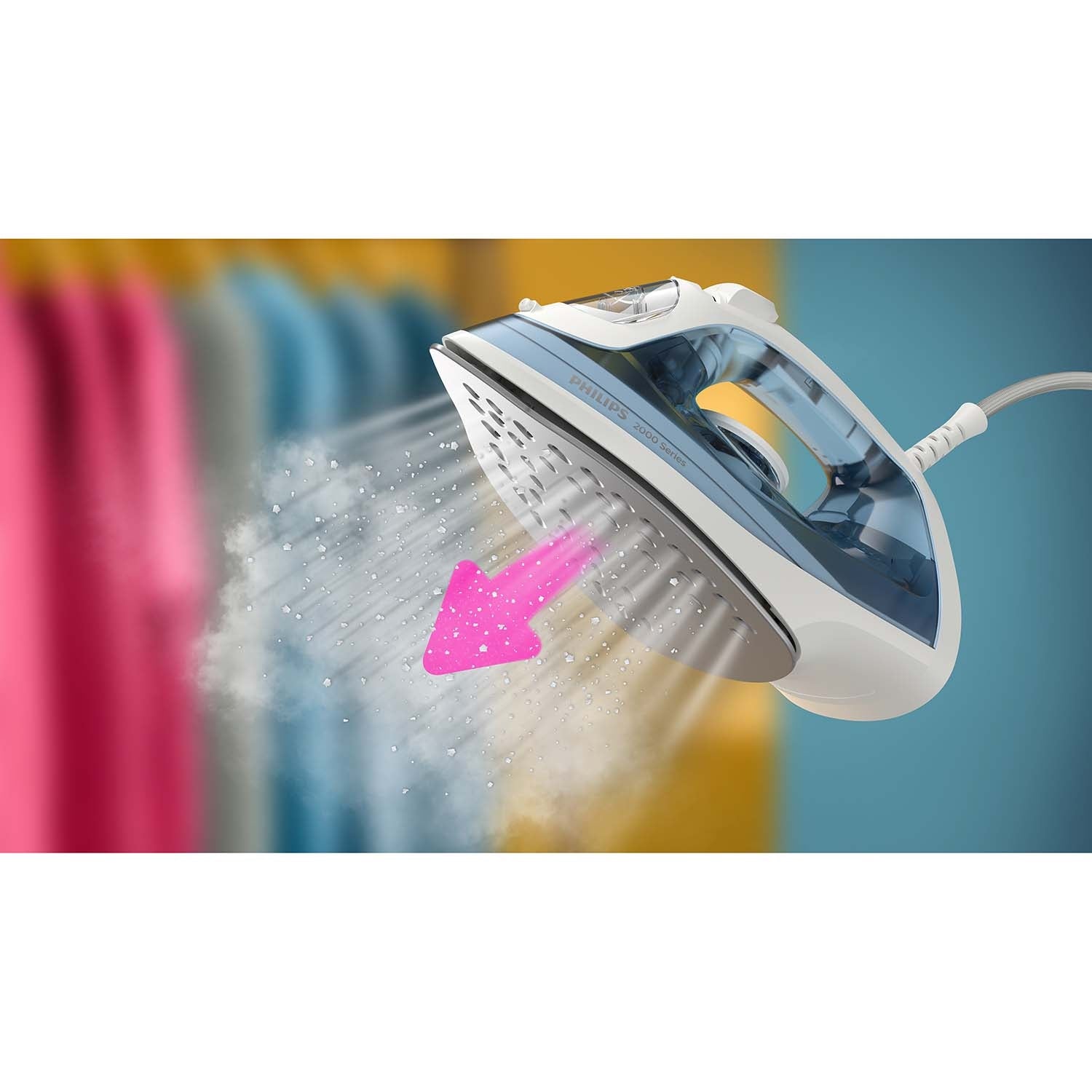 Steam Iron, Non-Stick Soleplate, 25g/min Steam Output