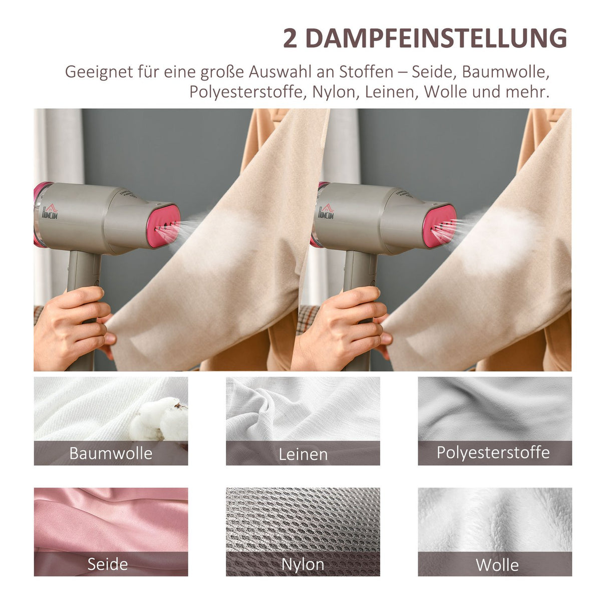 Steam Smoother Steam Brush Foldable Steam Iron With 160 Ml Water Tank 1520 W Aluminum Plastic Gray + Pink 27.5 X 18.2 X 9 Cm