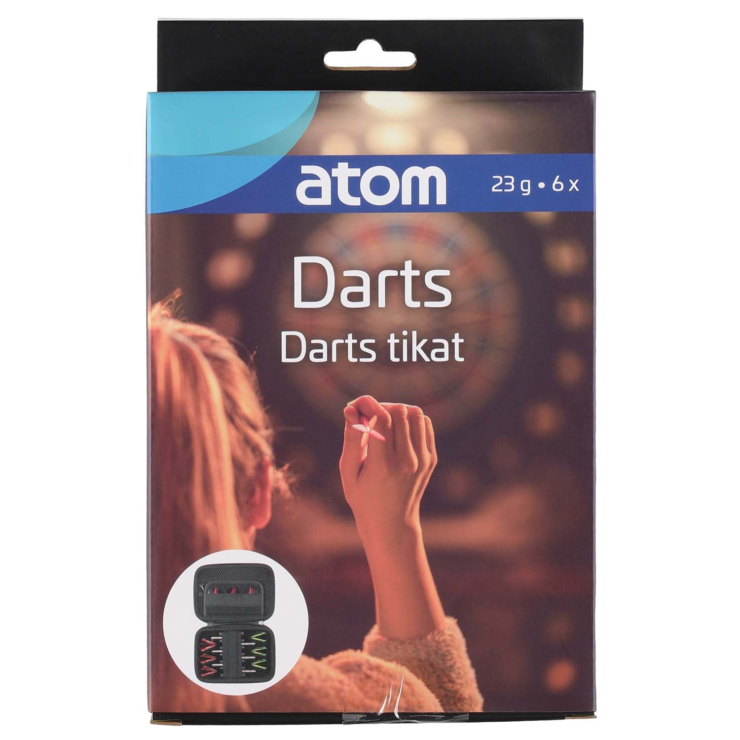 Steel Darts Set, 23g, 6 Pieces with Case