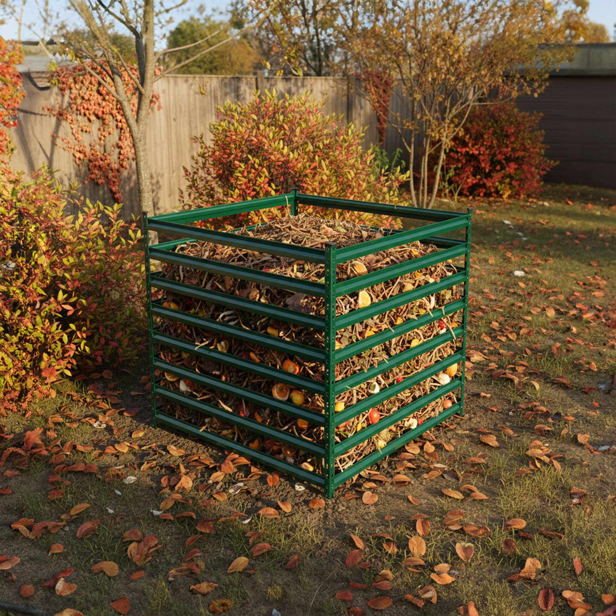 Steel Garden Composter, Open Slatted Design, Easy Assembly