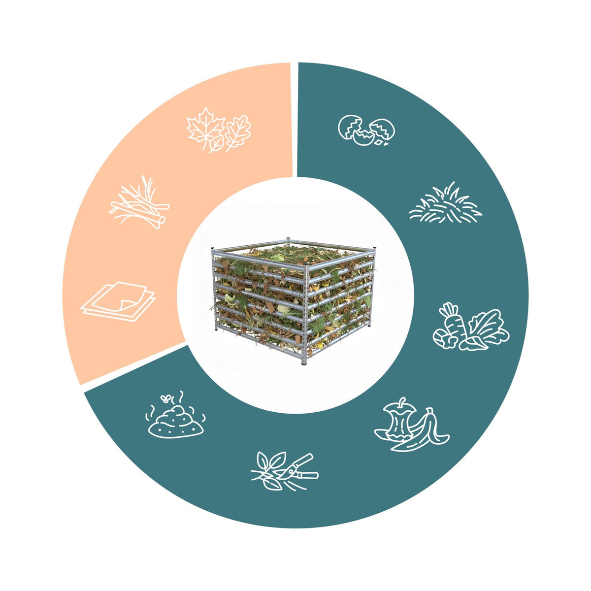 Steel Garden Composter, Open Slatted Design, Galvanised