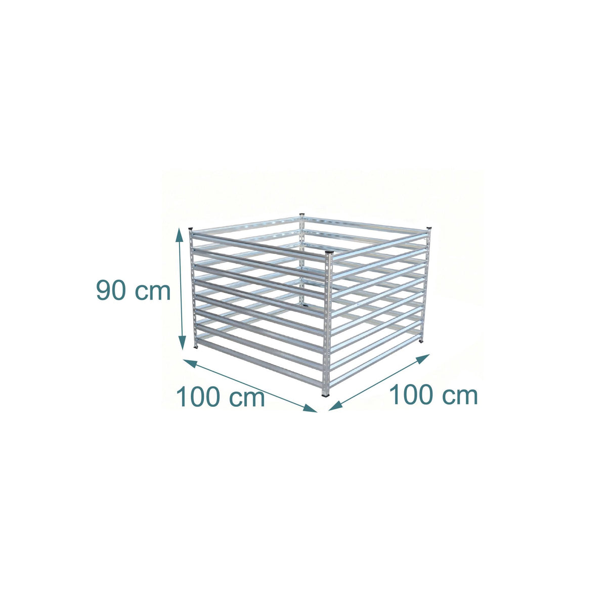 Steel Garden Composter, Open Slatted Design, Galvanised