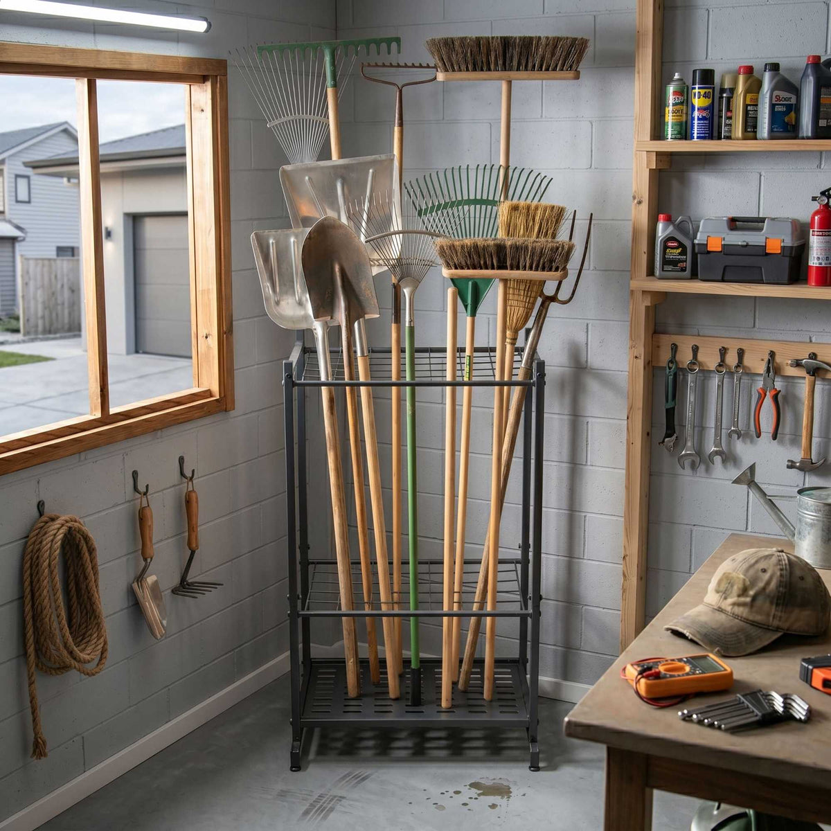 Steel Garden Tool Rack for 35 Tools – Anthracite