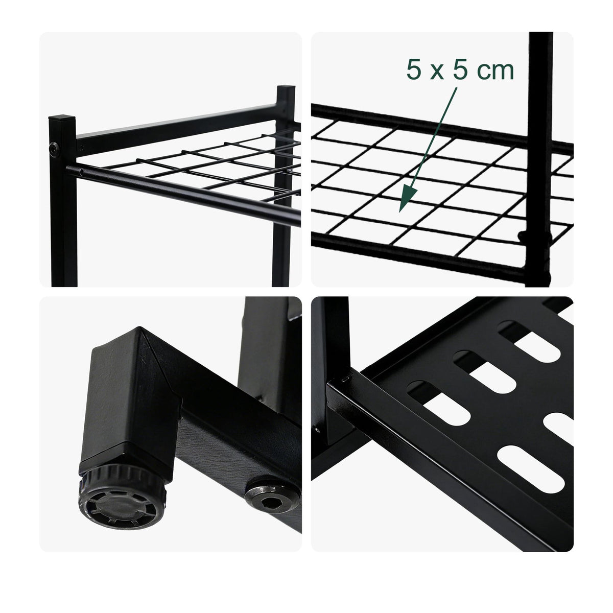 Steel Garden Tool Rack for 35 Tools – Black