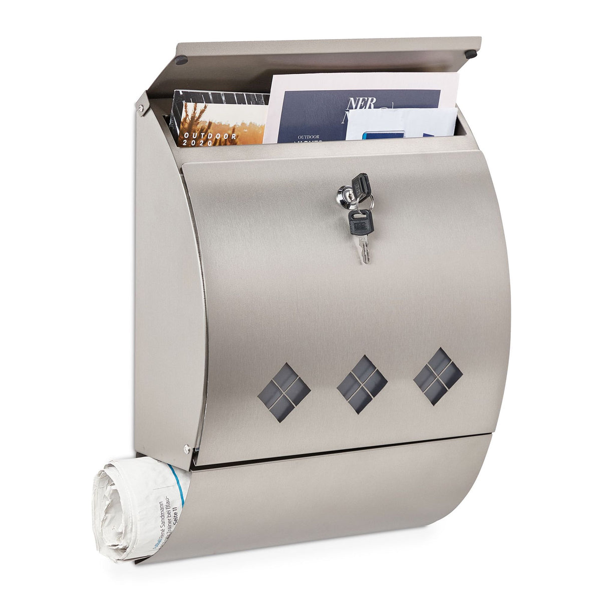 Steel Mailbox with Newspaper Compartment