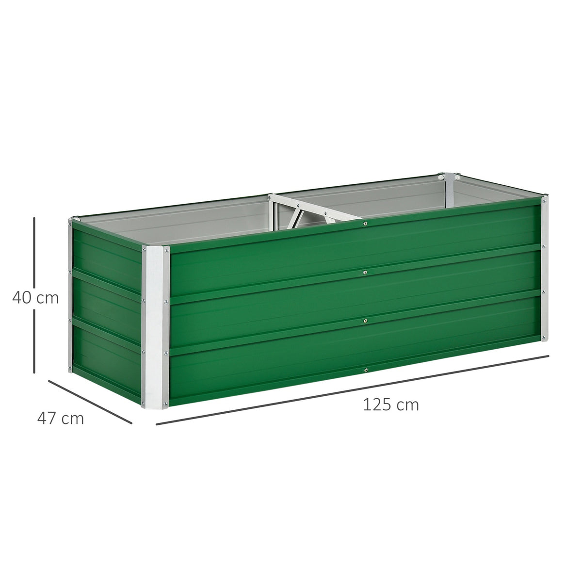 Steel Raised Bed Garden Bed Planter Box With Gloves, Green, 125X47X40Cm