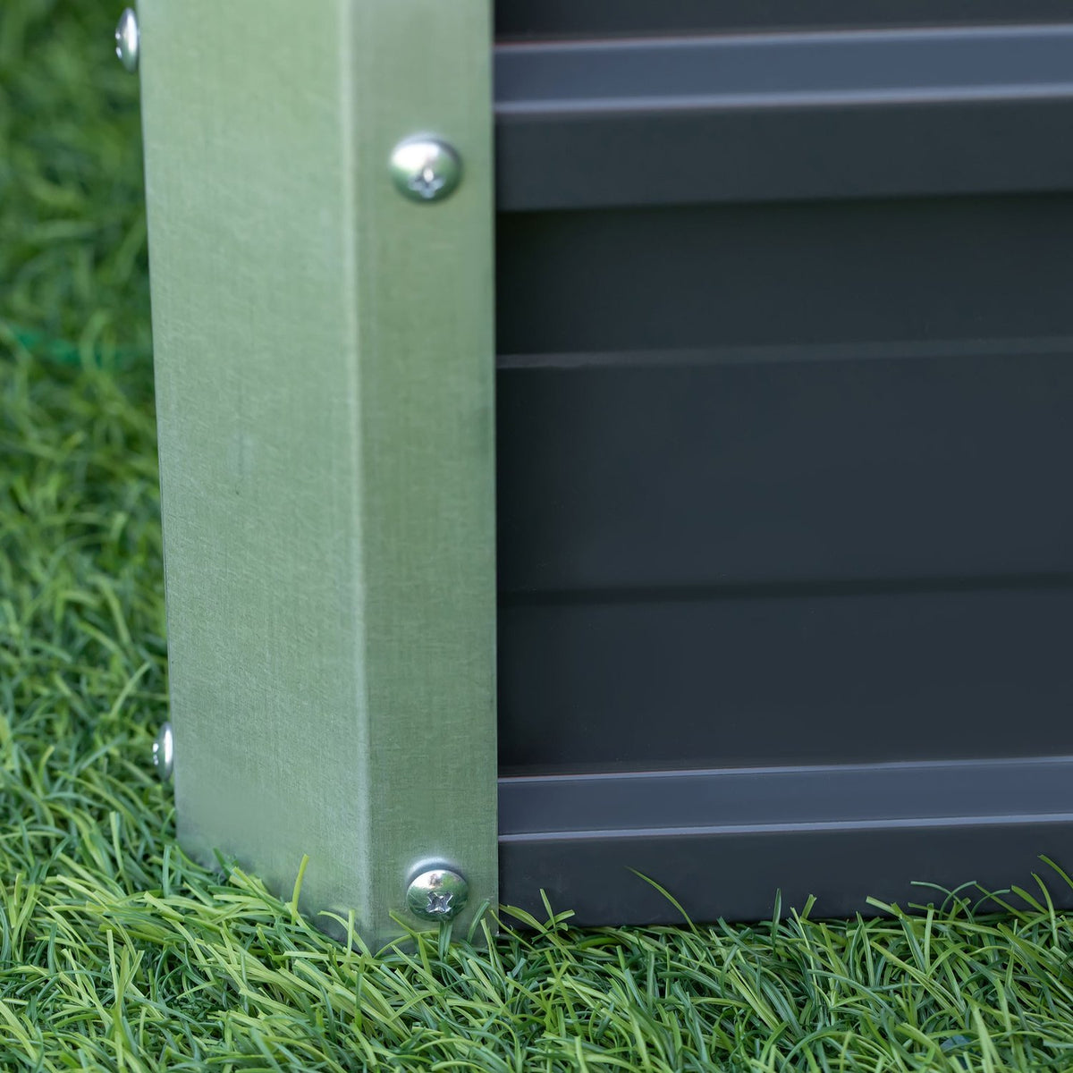 Steel Raised Bed Garden Bed Planter Box With Gloves, Robust, Dark Gray, 66X47X40Cm
