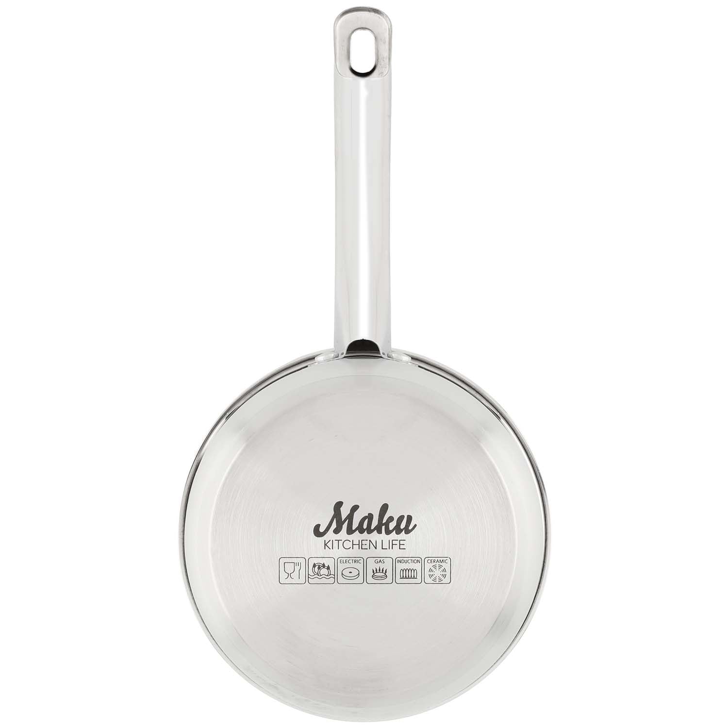 Steel Saucepan with Glass Lid, 1.5L Capacity