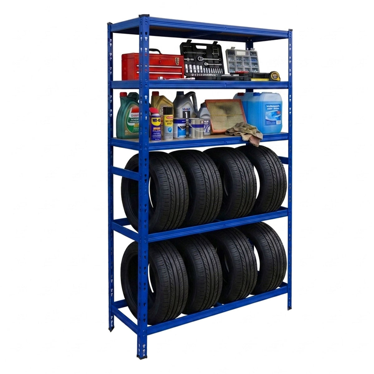 Steel Tire Rack, 3 Shelves – Adjustable Garage Storage