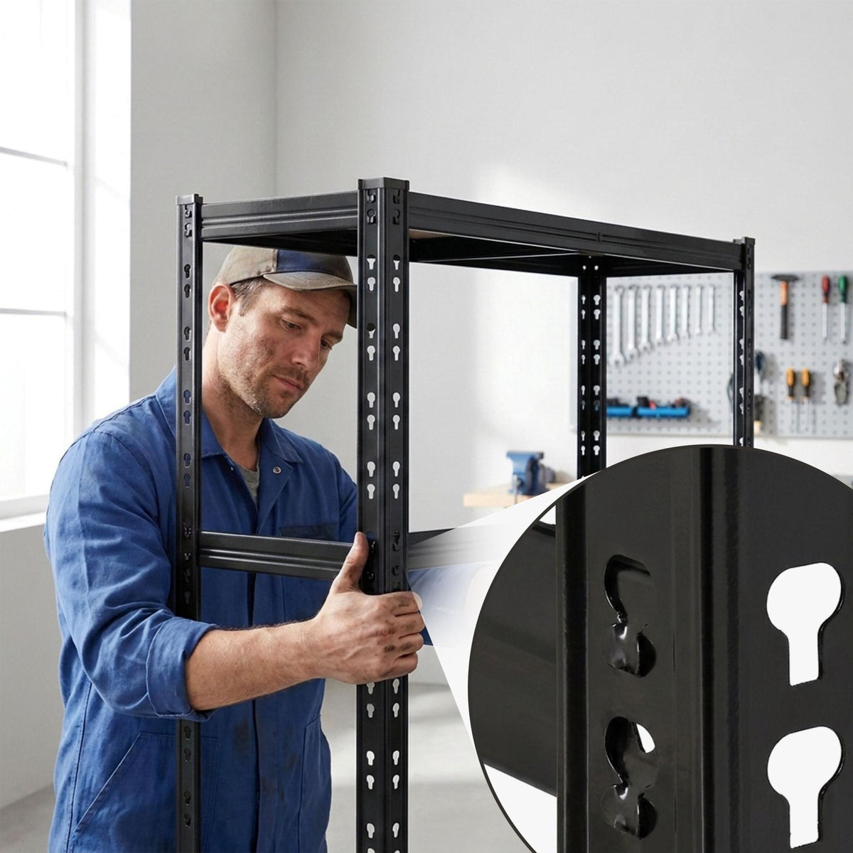 Steel Tire Rack, 3 Shelves – Adjustable Spacing