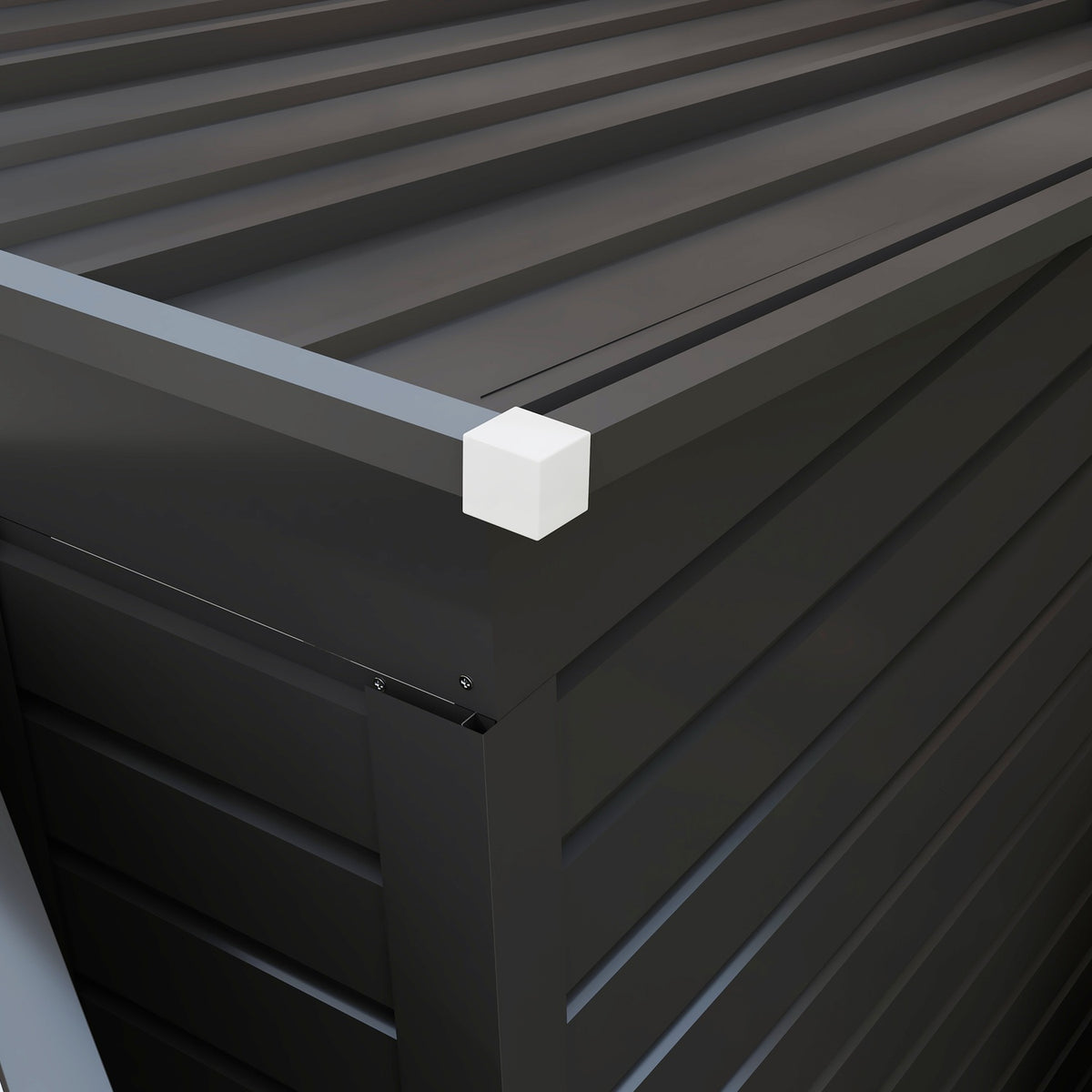 Steel Tool Shed, 2.7 m² Tool Shed with Double Door, Garden Shed with Lock, Garden Cabinet with UV Protection, 249 x 121 x 183 cm, Gray