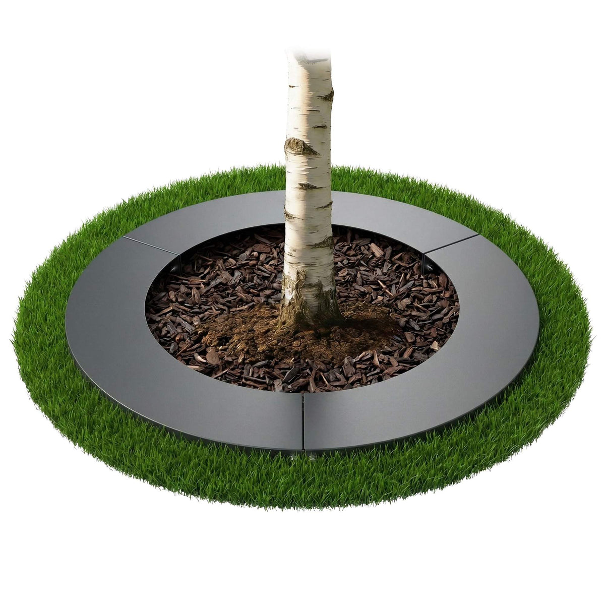 Steel Tree Ring, Galvanised, Modern Mowing Edge