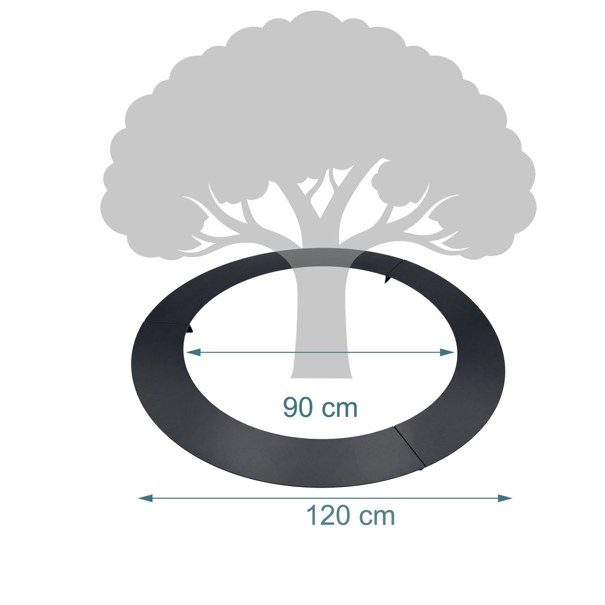 Steel Tree Ring, Galvanised, Mowing Edge for Lawns