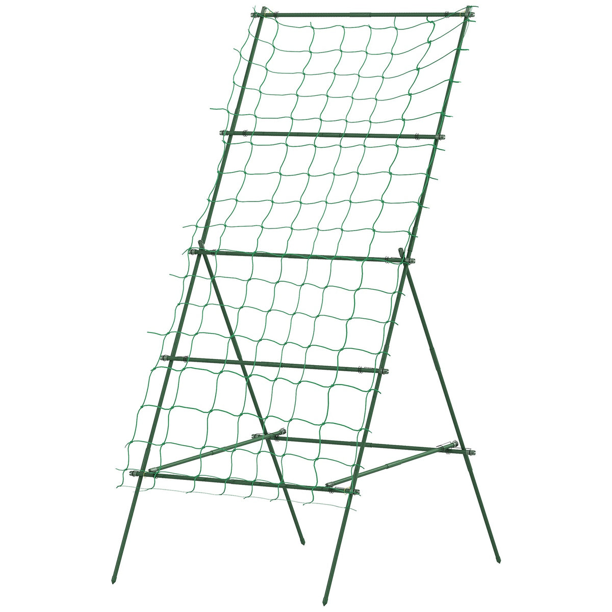 Steel trellis for plugging in, rust-proof trellis in A-shape for climbing plants, trellis, 101 x 133 x 227 cm, garden trellis, plant trellis for vegetables, flowers, climbing plants, green
