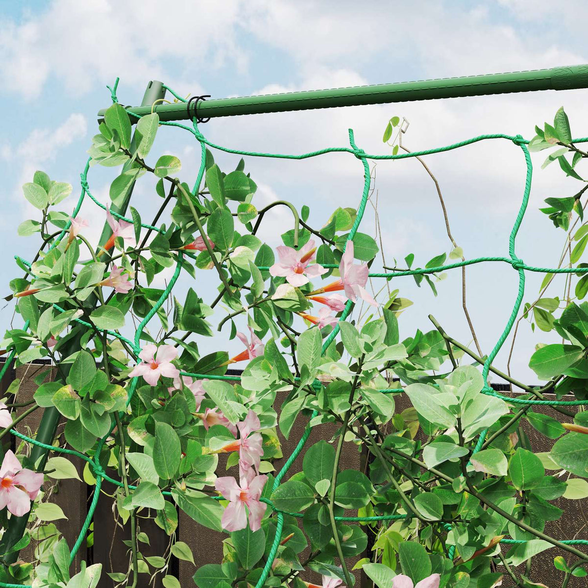 Steel trellis for plugging in, rust-proof trellis in A-shape for climbing plants, trellis, 101 x 133 x 227 cm, garden trellis, plant trellis for vegetables, flowers, climbing plants, green