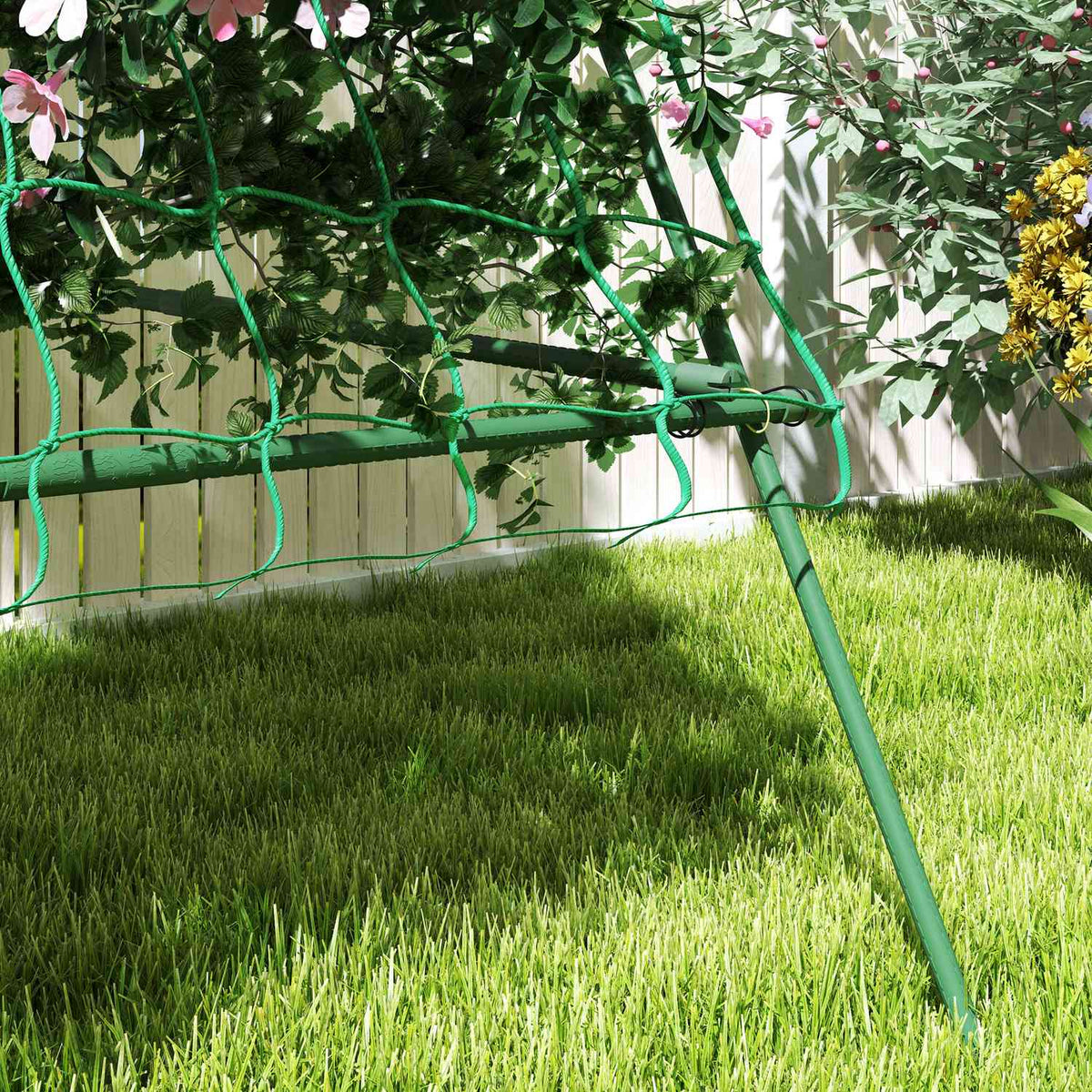 Steel trellis for plugging in, rust-proof trellis in A-shape for climbing plants, trellis, 101 x 133 x 227 cm, garden trellis, plant trellis for vegetables, flowers, climbing plants, green