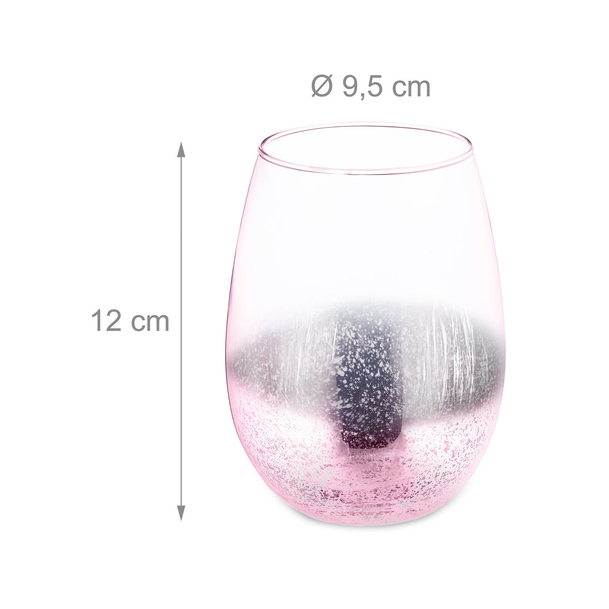Stemless wine glasses set of 2 pink