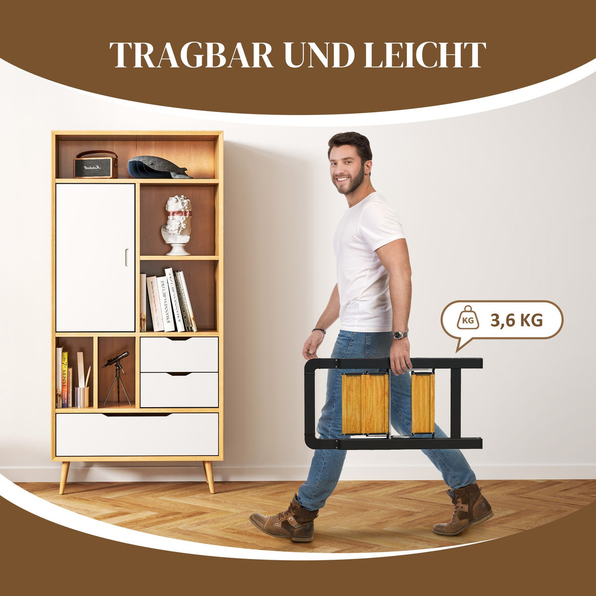 Step ladder folding step with 2 steps stepladder with handle, non-slip platform up to 150 kg load capacity aluminum black 44.5 x 48 x 86.3 cm |