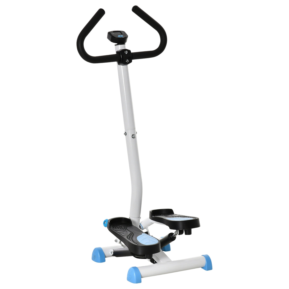 Stepper Fitness Swing Stepper with LCD screen and handle Home trainer for home up to 100 kg Steel ABS Blue 55 x 44 x 108 cm