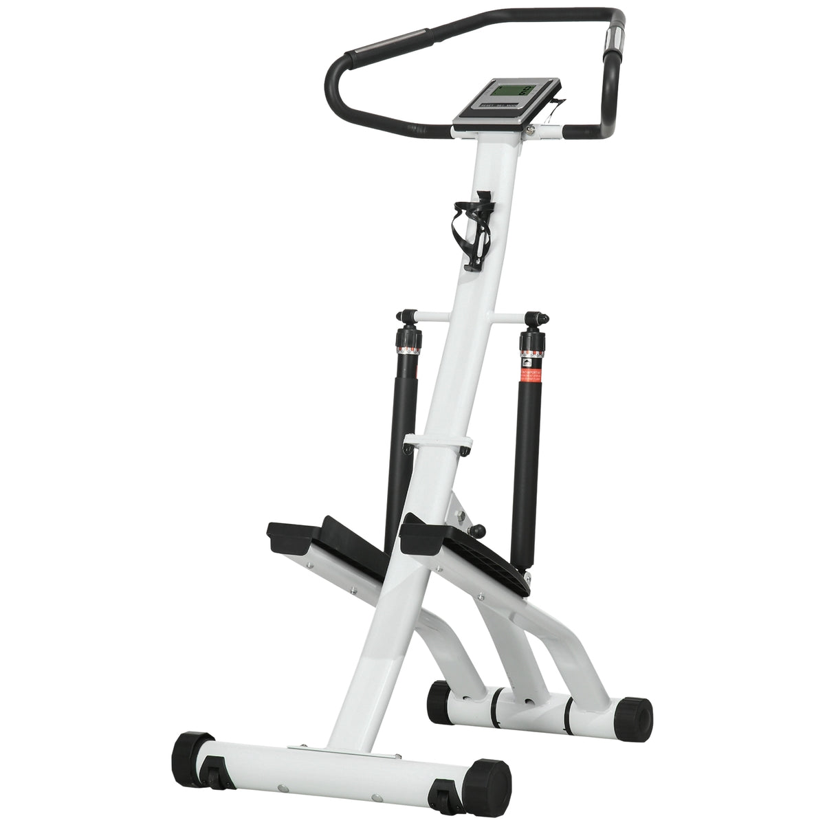 Stepper With Handle, Fitness Exercise Bike With Lcd Screen, Exercise Bike With 12 Resistance Levels Black + Silver 80 X 61 X 134 Cm