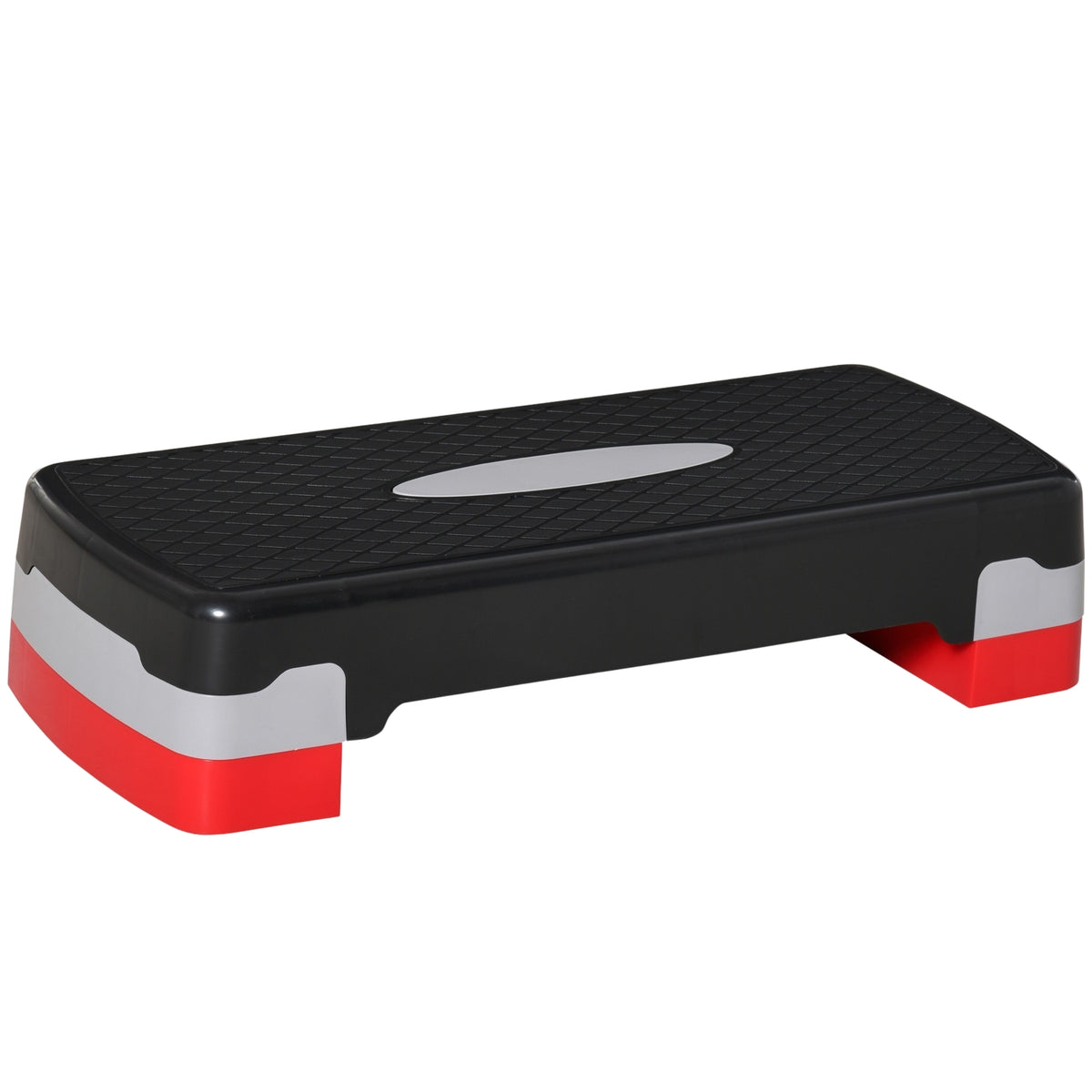 Stepping Board Aerobic Fitness 2-Level Height Adjustable (10/20 Cm), Exercise Bike Stepper, Black+Grey+Red, 68X28X15Cm