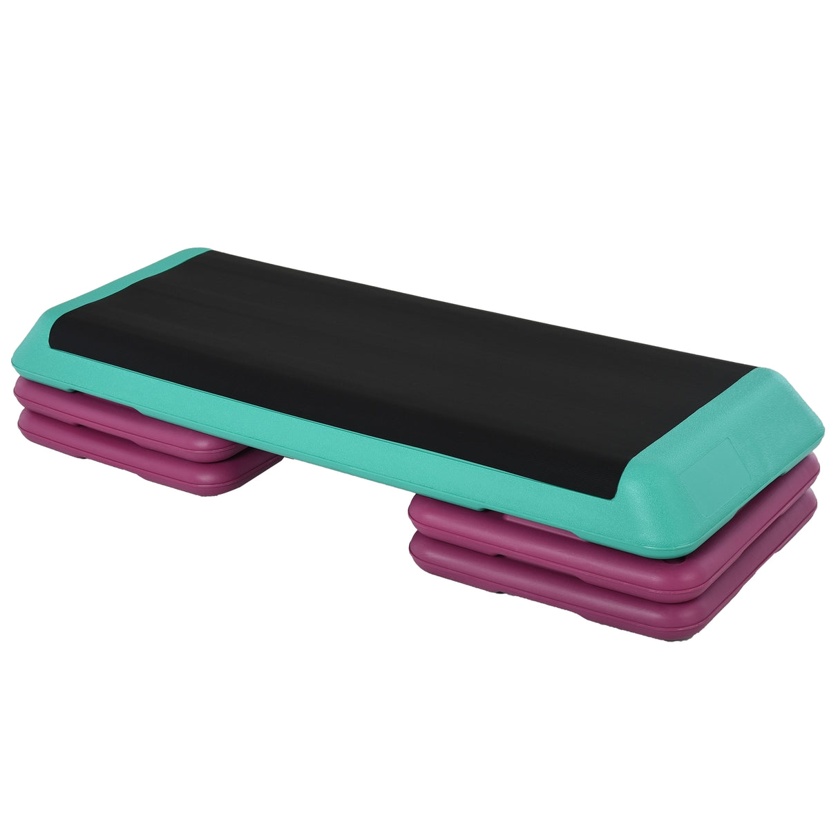 Stepping Board Aerobic Fitness Exercise Bike Stepper Height Adjustable 10Cm/15Cm/20Cm Pvc Pp Black+Green+Purple 110 X 40 X 20 Cm