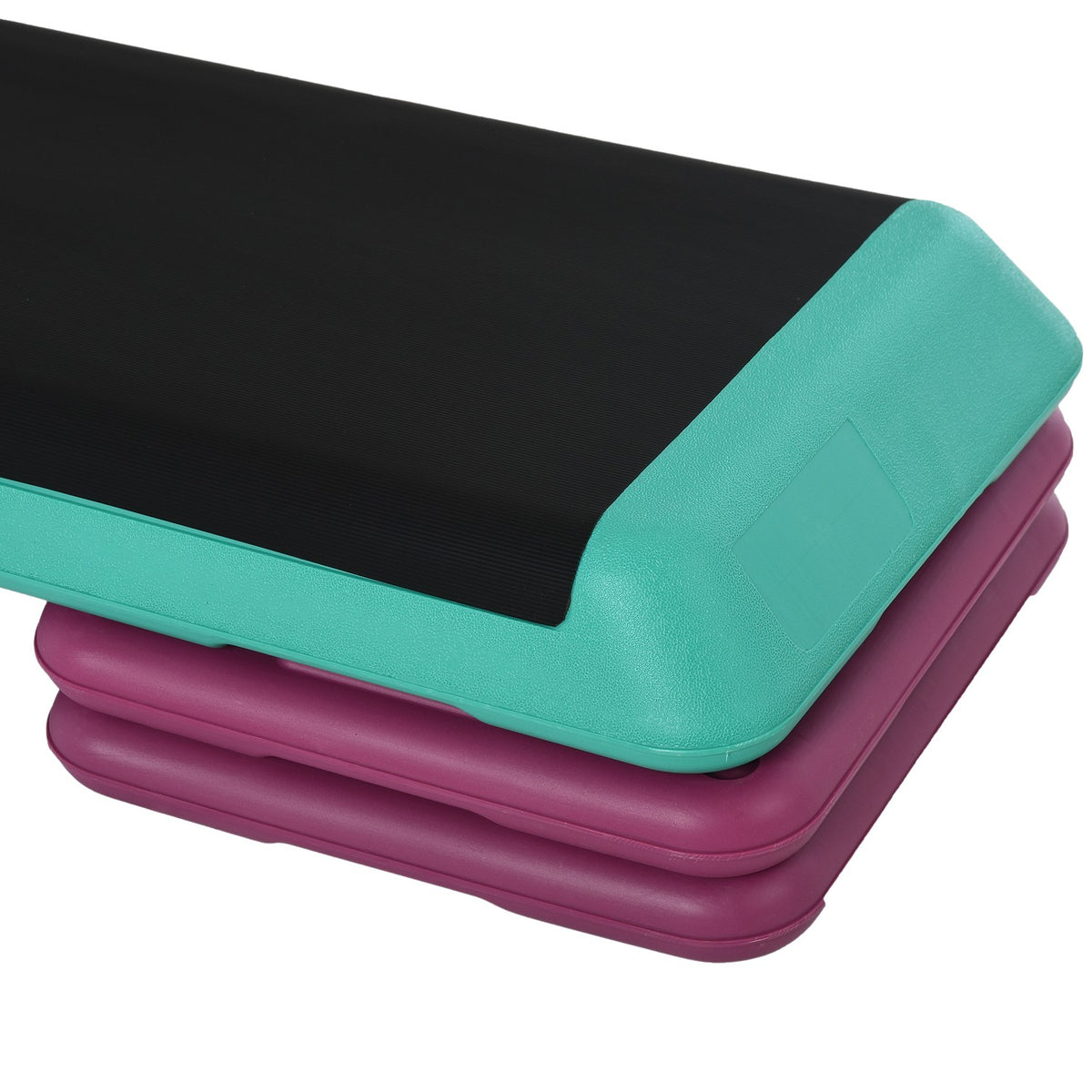 Stepping Board Aerobic Fitness Exercise Bike Stepper Height Adjustable 10Cm/15Cm/20Cm Pvc Pp Black+Green+Purple 110 X 40 X 20 Cm