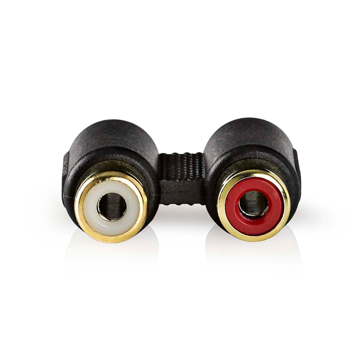 Stereo Audio Adapter | 2x RCA Female | 2x RCA Female | Gold Plated | Straight | ABS | Anthracite | 1 pc. | Box