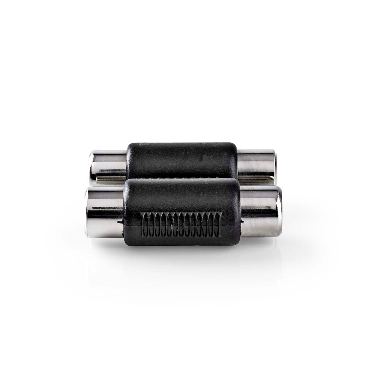 Stereo Audio Adapter | 2x RCA Female | 2x RCA Female | Nickel plated | Straight | ABS | Black | 1 pc. | Box
