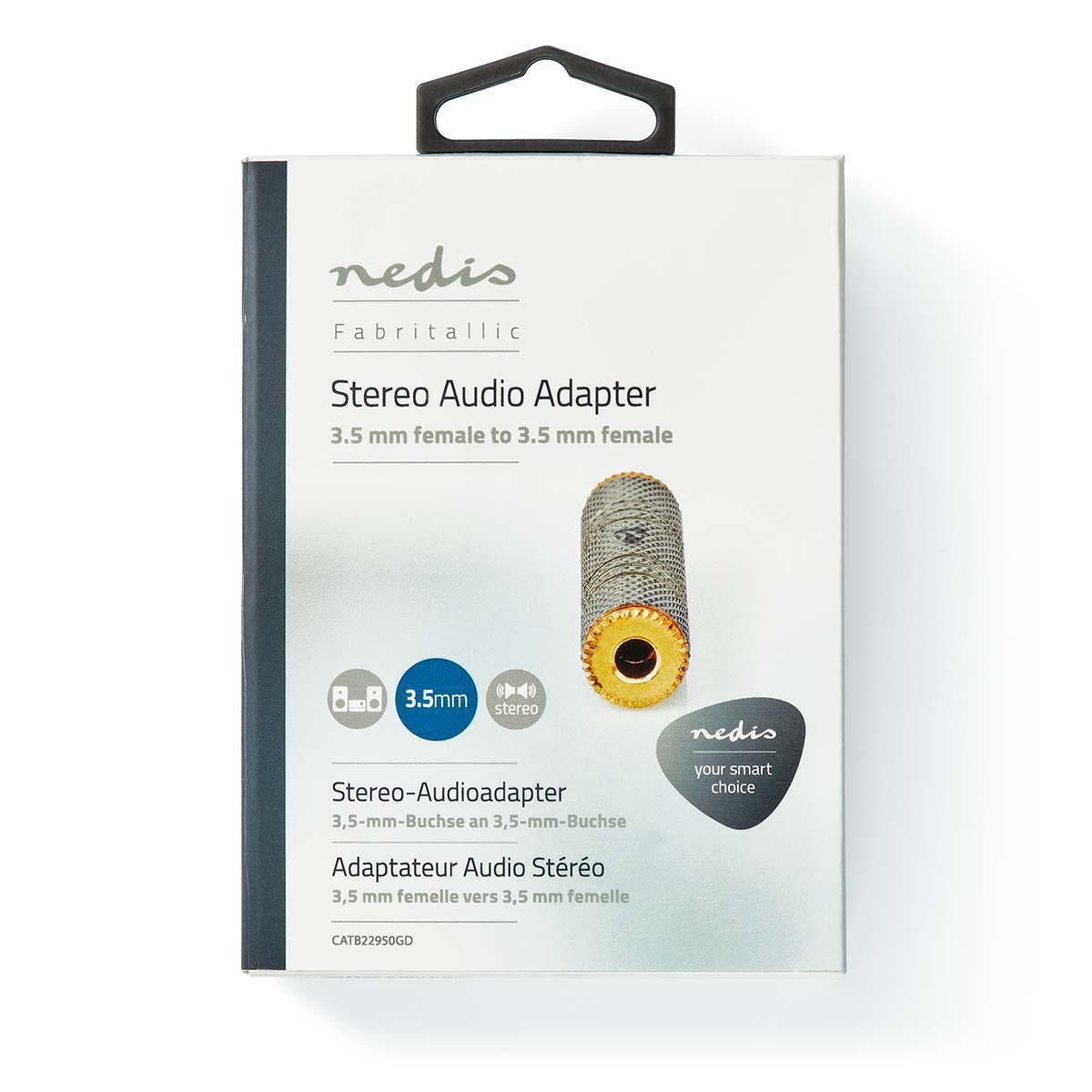 Stereo Audio Adapter | 3.5 mm Female | 3.5 mm Female | Gold Plated | Straight | Aluminum | Gold / Metal | 1 pc. | Carton with covered window
