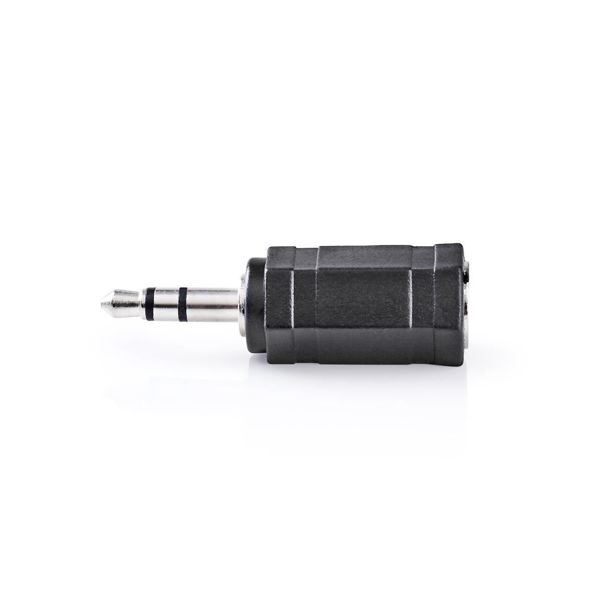 Stereo Audio Adapter | 3.5 mm Male | 2.5 mm Female | Nickel Plated | Straight | Metal | Black | 1 pc. | Blisters