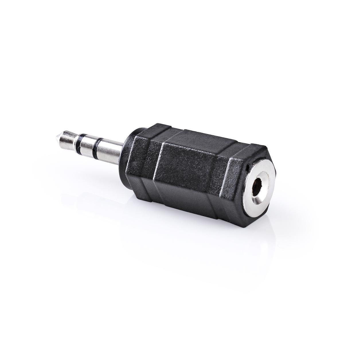Stereo Audio Adapter | 3.5 mm Male | 2.5 mm Female | Nickel Plated | Straight | Metal | Black | 1 pc. | Blisters