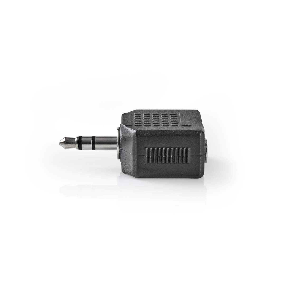 Stereo Audio Adapter | 3.5 mm Male | 2x 3.5 mm, Female | Nickel plated | Straight | ABS | Black | 1 pc. | Box