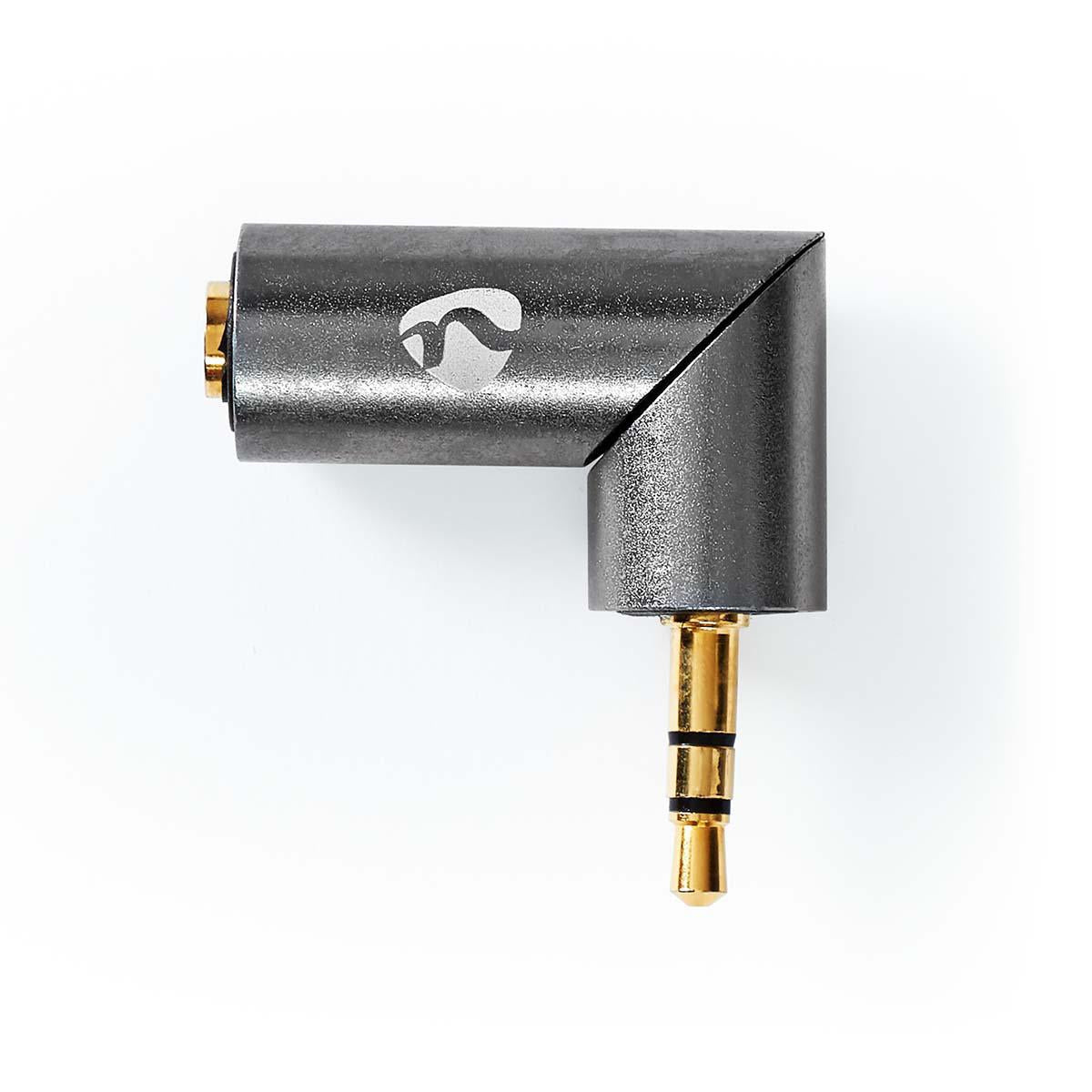 Stereo Audio Adapter | 3.5 mm Male | 3.5 mm Female | Gold Plated | Straight | Metal | Gray With Metal / Gold | 1 pc. | Carton with covered window