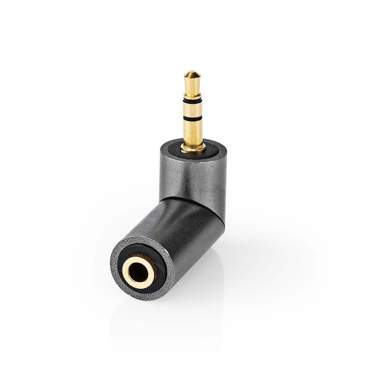 Stereo Audio Adapter | 3.5 mm Male | 3.5 mm Female | Gold Plated | Straight | Metal | Gray With Metal / Gold | 1 pc. | Carton with covered window