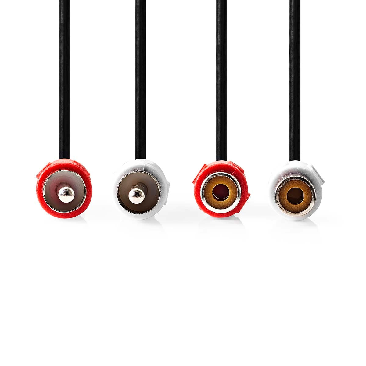Stereo Audio Cable | 2x RCA Male | 2x RCA Female | Nickel Plated | 10.0 m | Round | Black | Label