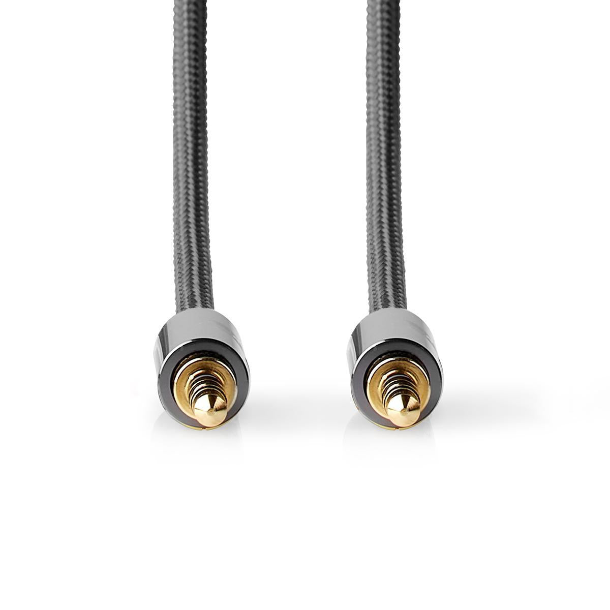 Stereo Audio Cable | 3.5 mm Male | 3.5 mm Male | Gold Plated | 1.00 m | Round | Anthracite / Gray With Metal | Carton with covered window