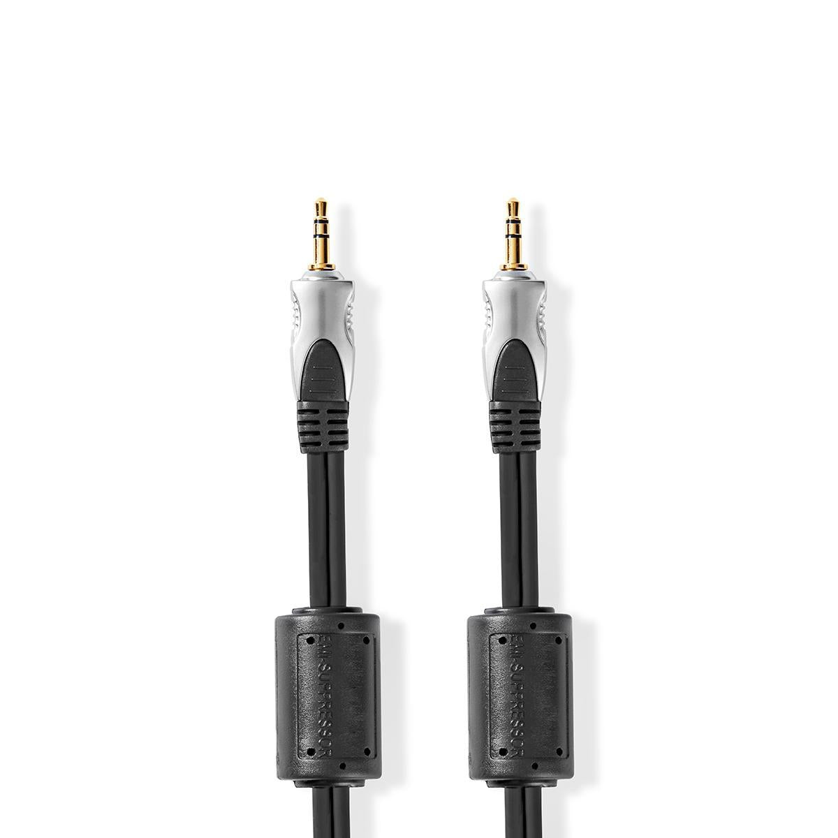 Stereo Audio Cable | 3.5 mm Male | 3.5 mm Male | Gold Plated | 5.00 m | Round | Anthracite | Mussel shell
