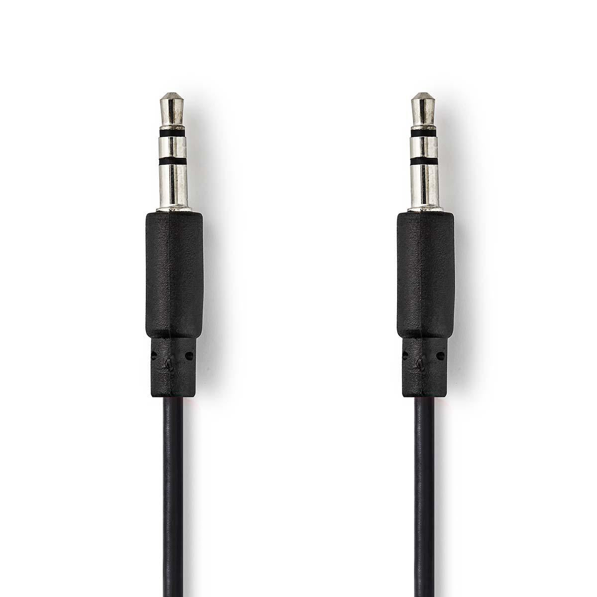 Stereo Audio Cable | 3.5 mm Male | 3.5 mm Male | Nickel Plated | 1.00 m | Wrapped | Black | Envelope