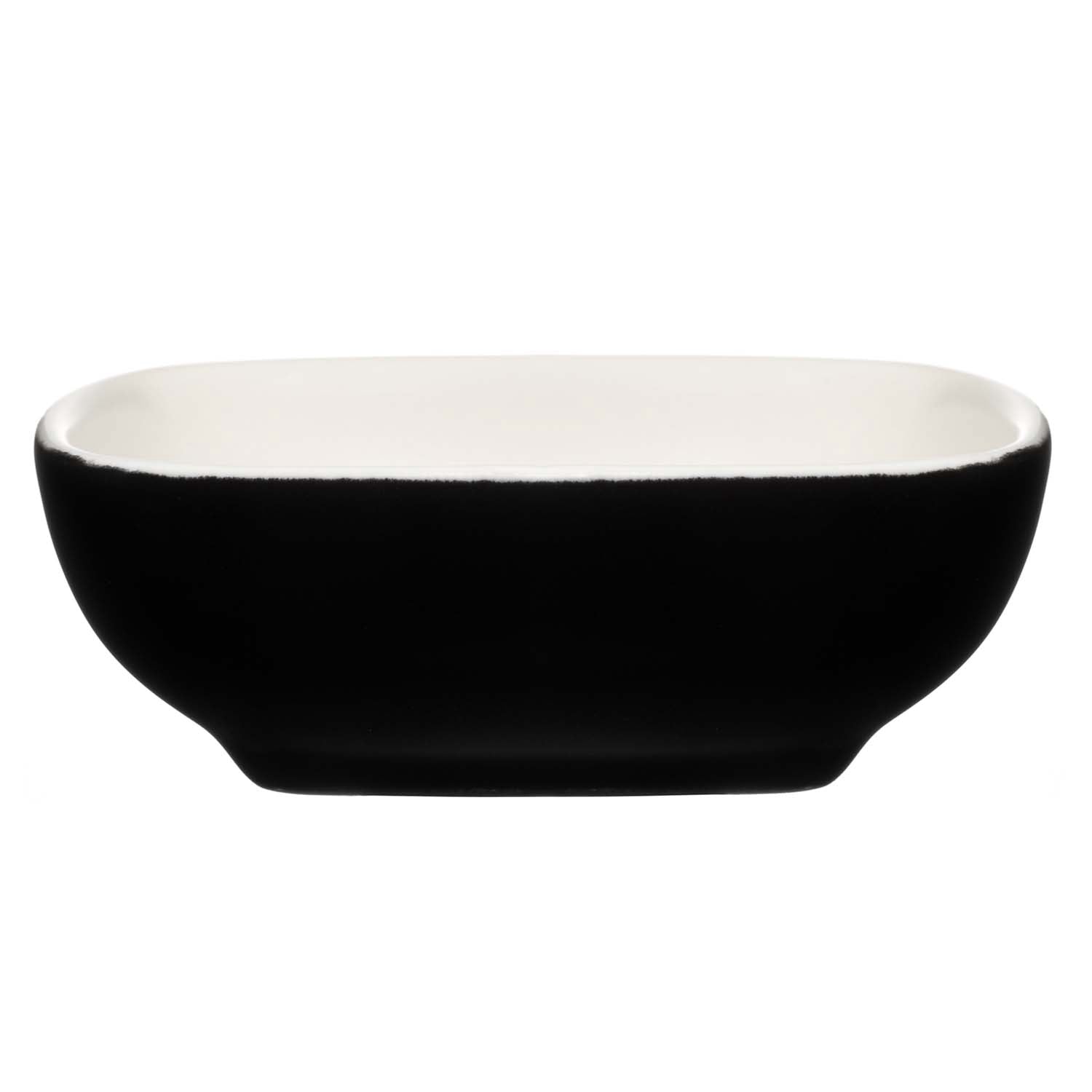 Stoneware Dip Bowls, Black/White, Set of 4, Oven Safe