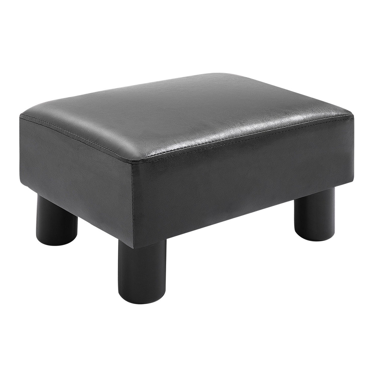 Stool Chesterfield Bench Made Of Faux Leather, Black, 40X30X24Cm