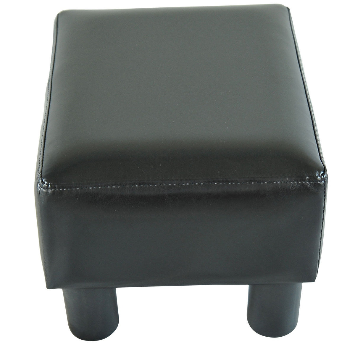 Stool Chesterfield Bench Made Of Faux Leather, Black, 40X30X24Cm