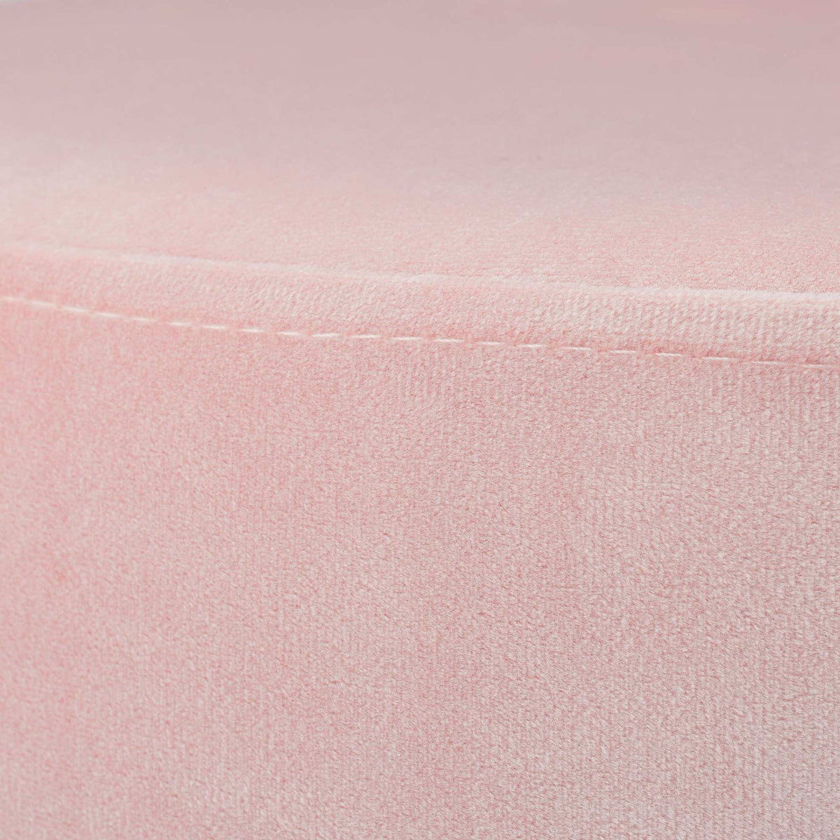 Stool in velvet with pink metal legs
